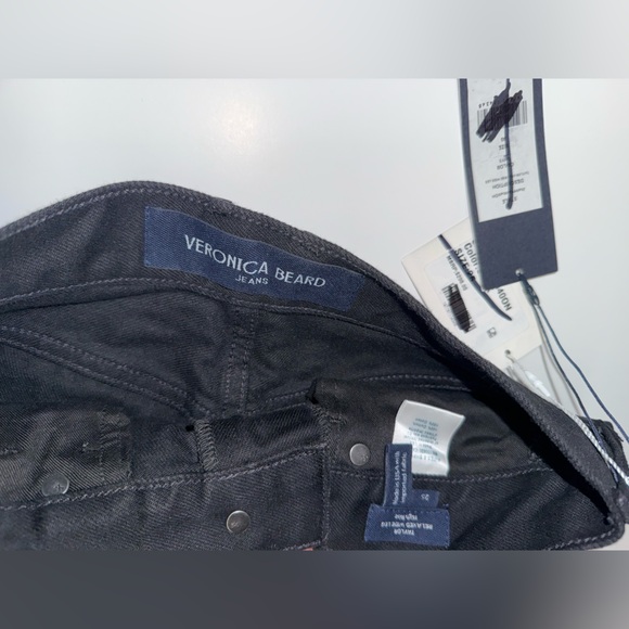 NEW! Veronica Beard Women’s Black wide leg - high rise Designer Jeans - Picture 5 of 5